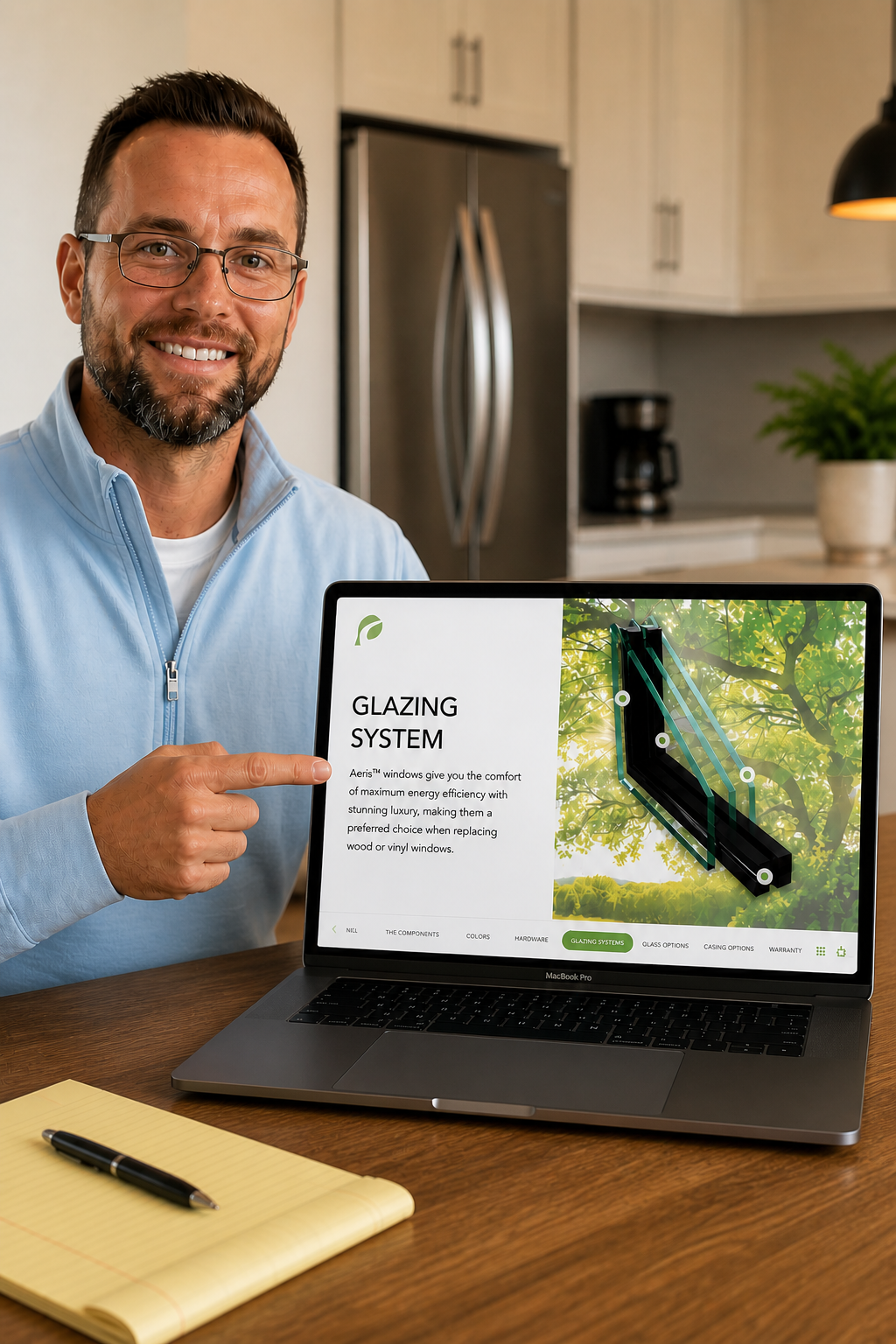 Josh Gibbs of Mr. Home Renewal at the kitchen table